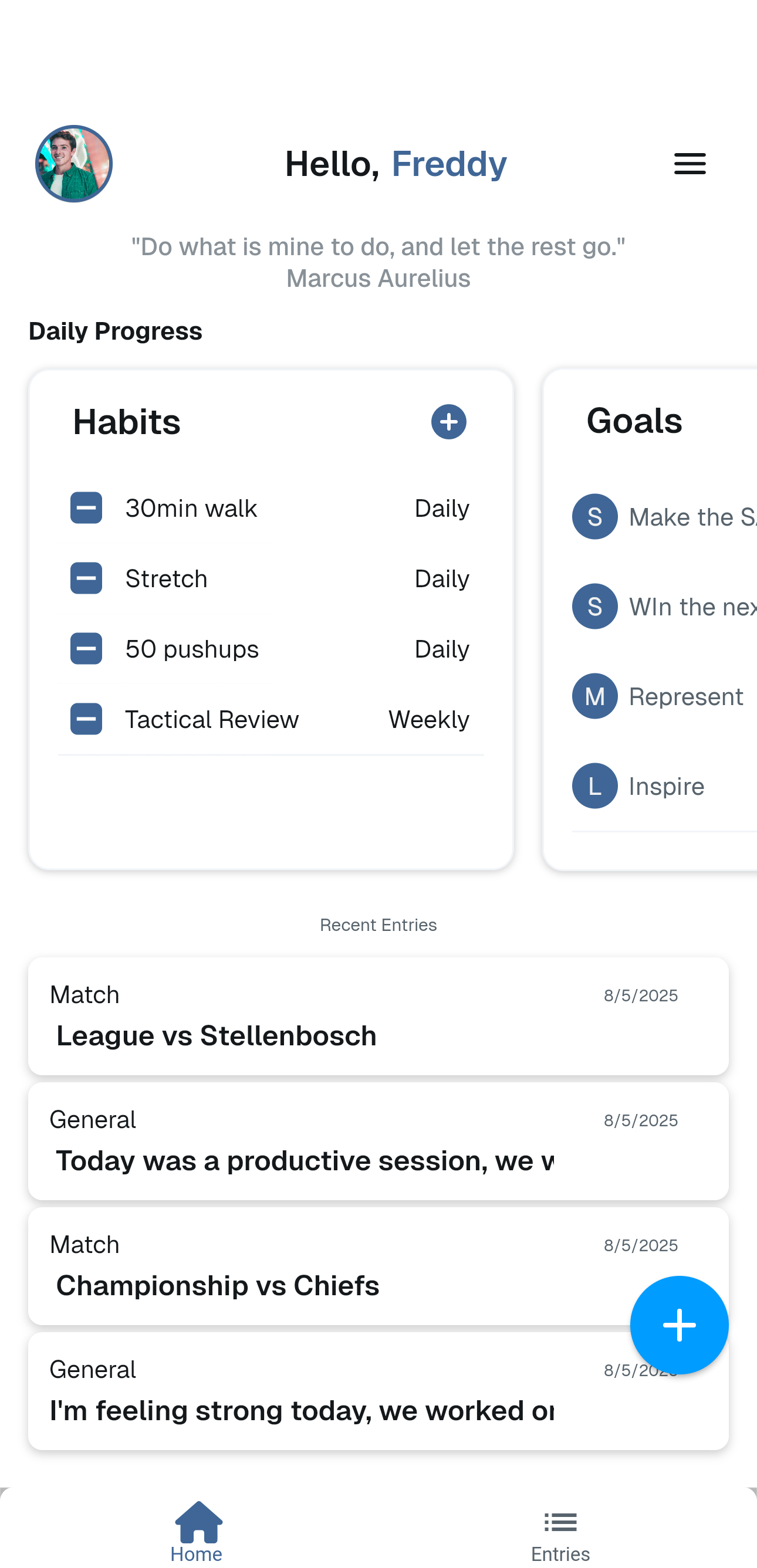 Athlenote App Screenshot